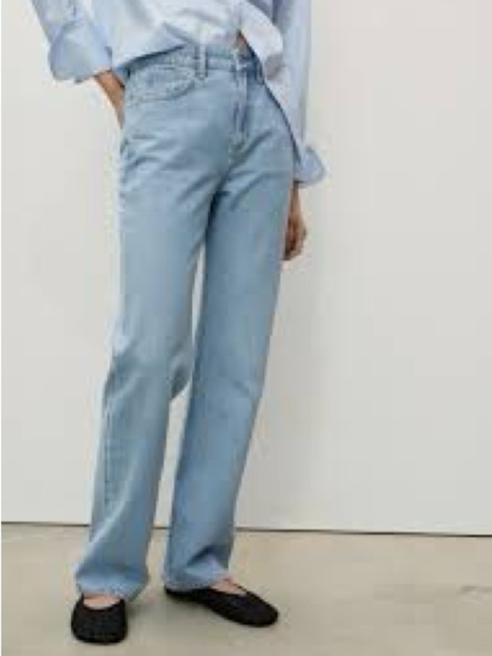 Mango MNG Matilda Straight Mid Rise Light Wash Jeans 10 EUR 42 Womens NWT